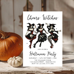 Cheers Witches Adult Halloween Party Invitation