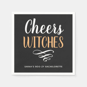 Cheers Witches Bachelorette Halloween Party Napkins