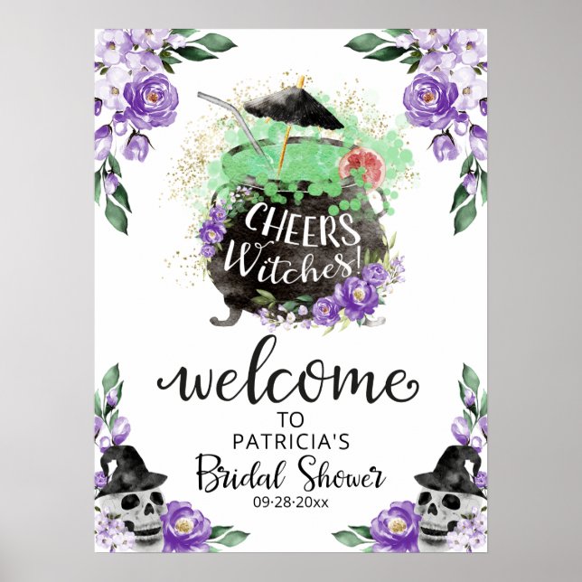 Cheers Witches Bridal Shower Welcome Sign (Front)