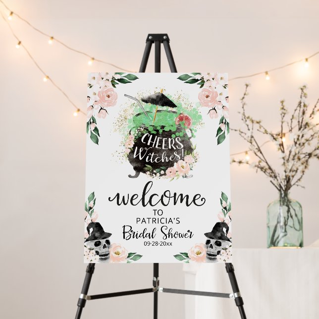 Cheers Witches Bridal Shower Welcome Sign (In Situ (Stand))