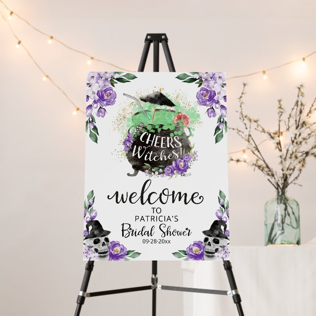 Cheers Witches Bridal Shower Welcome Sign (In Situ (Stand))
