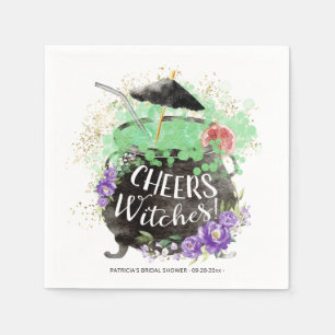 Cheers Witches Cocktail Halloween Bridal Shower Napkins