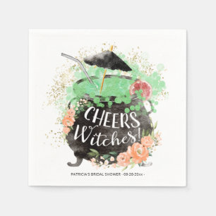 Cheers Witches Cocktail Halloween Bridal Shower Napkins