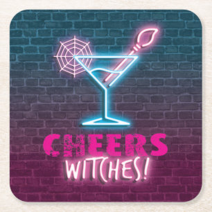 Cheers Witches Funny Halloween Paper Coaster