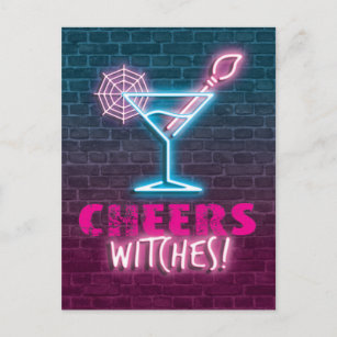 Cheers Witches! Funny Halloween Postcard