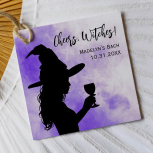 Cheers Witches Halloween Bachelorette Party, Witch Favor Tags