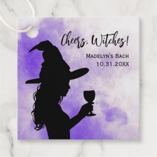 Cheers Witches Halloween Bachelorette Party, Witch Favor Tags