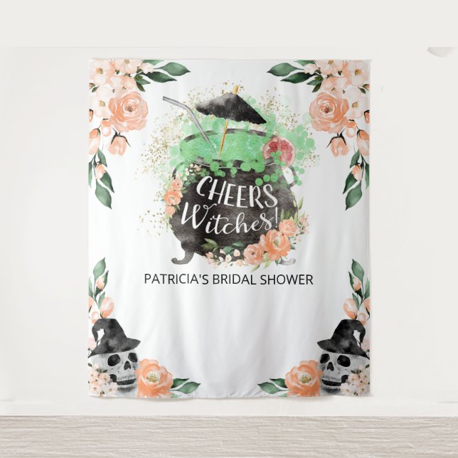 Cheers Witches Halloween Bridal Shower Backdrop (Front)