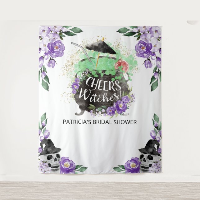 Cheers Witches Halloween Bridal Shower Backdrop (Front)