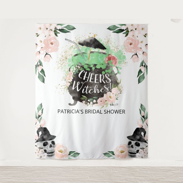 Cheers Witches Halloween Bridal Shower Backdrop (Front)