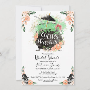 Cheers Witches Halloween Bridal Shower Invitation