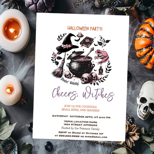 Cheers Witches Halloween Party Invitation (Creator Uploaded)