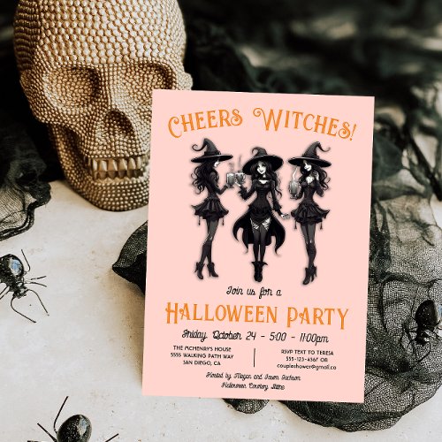 Cheers Witches Halloween Party Invitation