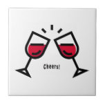 Cheers With Cute Red Wine Glasses Design Ceramic Tile<br><div class="desc">Celebrate & cheers every moment of your life with friends and family with a glass of red wine. This cute red wine glasses art can be customize and you can add images or text as per your taste & liking or else keep the design as it is since the pattern...</div>