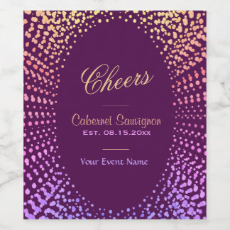 Cheers with Rainbow Confetti Wine Label
