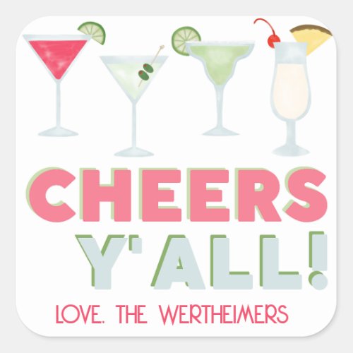 Cheers Yall Happy Hour Sticker