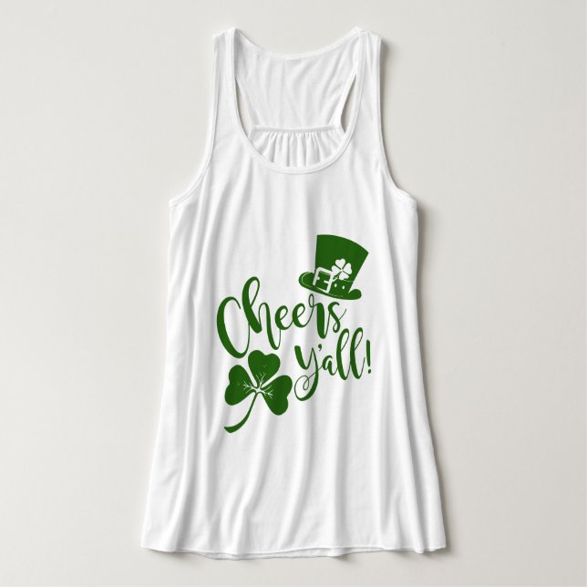 Cheers Yall | St Patricks Day Irish Parade & Party Tank Top (Design Front)