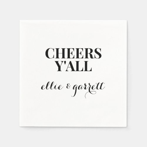 Cheers Yall  Wedding Engagement Party Napkins
