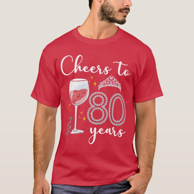 Cheerso 80 Years Grapes 80th Year Celebratory boy T-Shirt (Front)