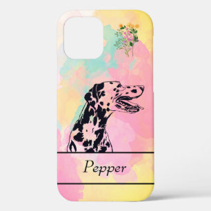Cheery Abstract Inked Dalmatian Dog iPhone 12 Case