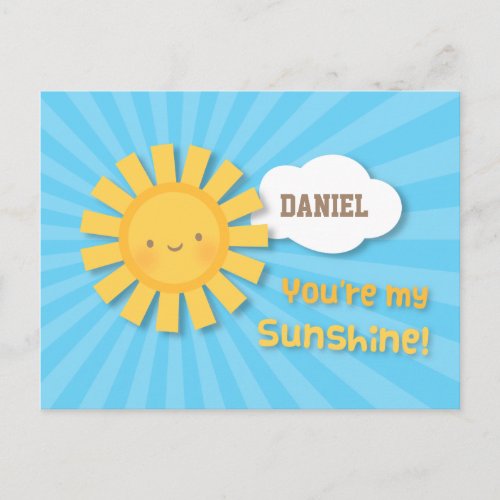 Cheery and Bright You Are My Sunshine Greeting Postcard