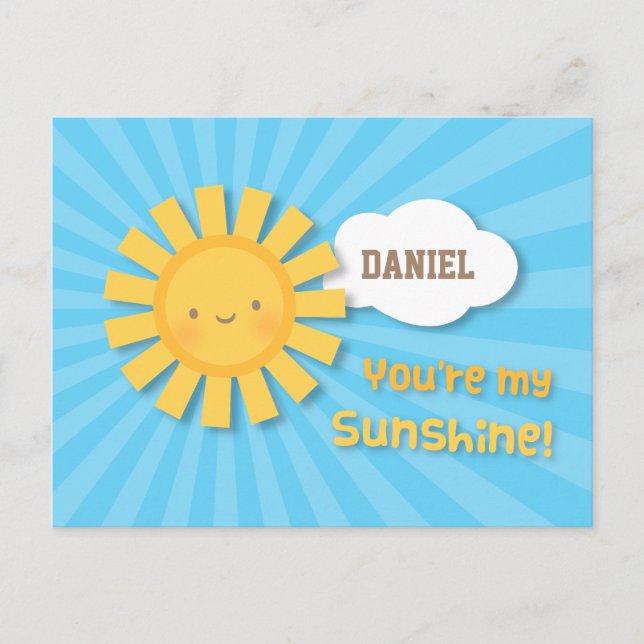 Cheery and Bright You Are My Sunshine Greeting Postcard (Front)