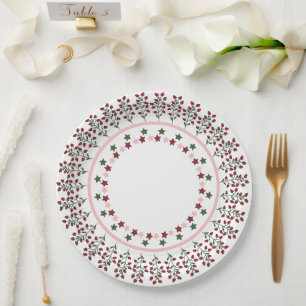 cheery and star design paper plates