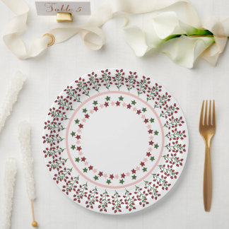 cheery and star design paper plates