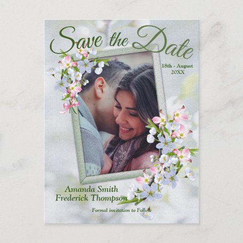Cheery Blossom Spring Save the Dates Announcement Postcard