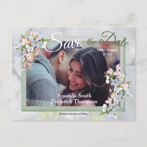 Cheery Blossom Spring Save the Dates Announcement Postcard