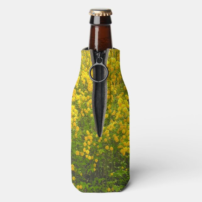 CHEERY & BRIGHT YELLOW FLORAL DESIGN BOTTLE COOLER (Bottle Back)