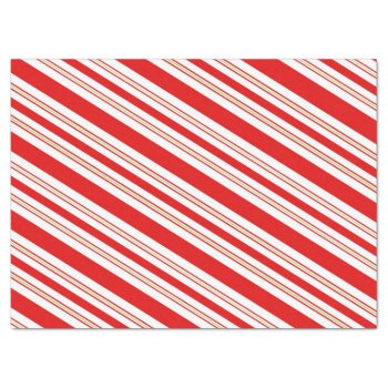 Cheery Candy Cane Stripes In Festive Red And White Tissue Paper by RantingCentaur at Zazzle