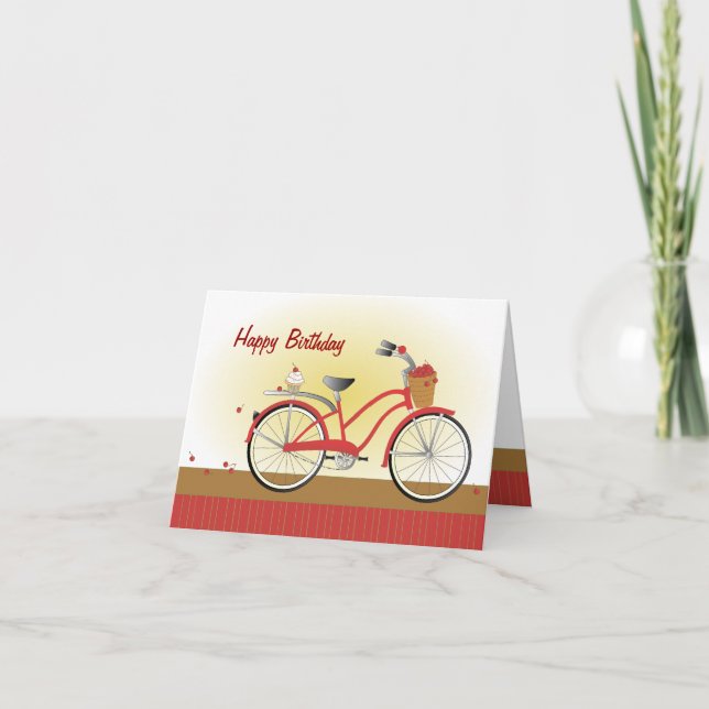 Cheery Cherry Bicycle Card (Front)