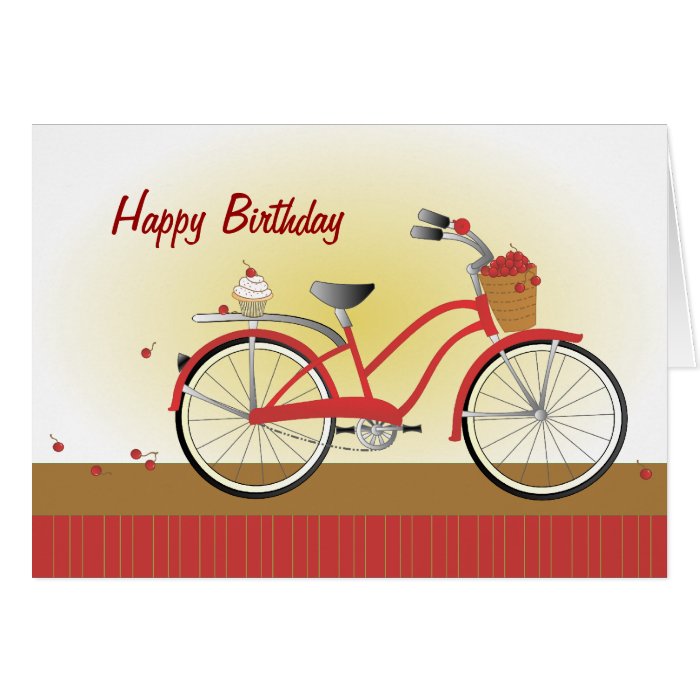 Cheery Cherry Bicycle Card