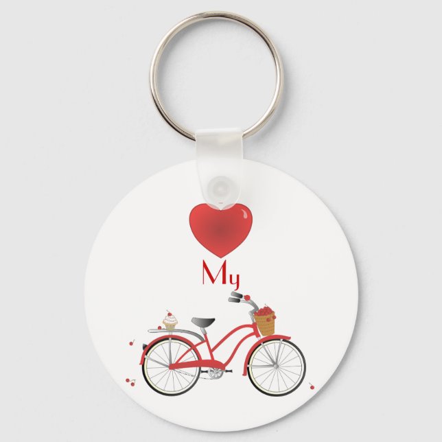 Cheery Cherry Bicycle Keychain (Front)
