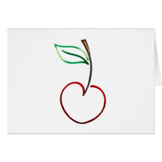 Cheery Cherry Outline on White Cards