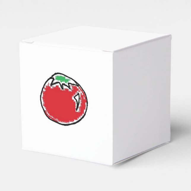 Cheery Cherry Tomato Cartoon Favor Boxes (Front Side)