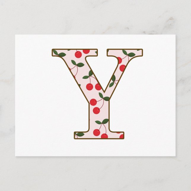 Cheery Cherry Y Postcard (Front)