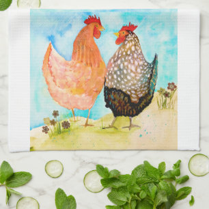 Cheery Chickens Dishtowel Kitchen Towel