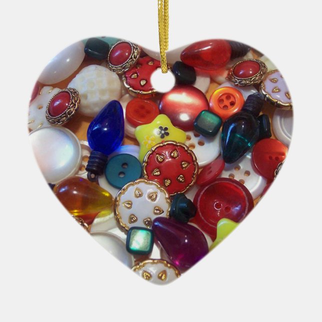 Cheery Christmas Buttons Ornament (Front)