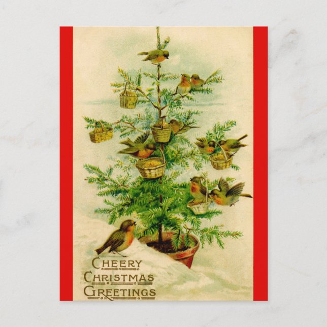 Cheery Christmas Greetings Vintage Postcard (Front)
