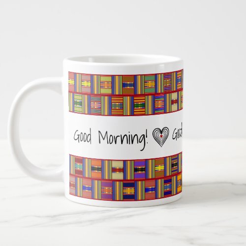Cheery Colorful Stained Glass Kente Giant Coffee Mug