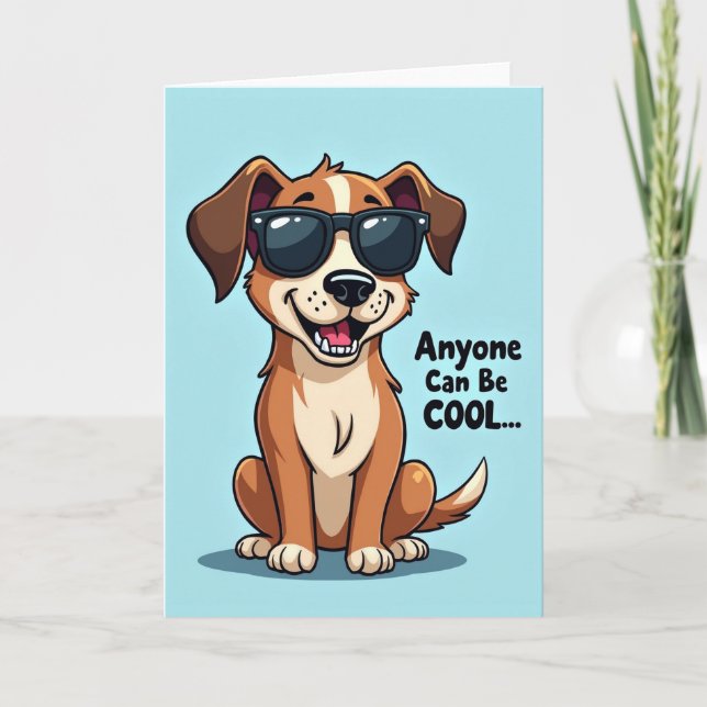 Cheery Dog Glasses Birthday Card (Front)