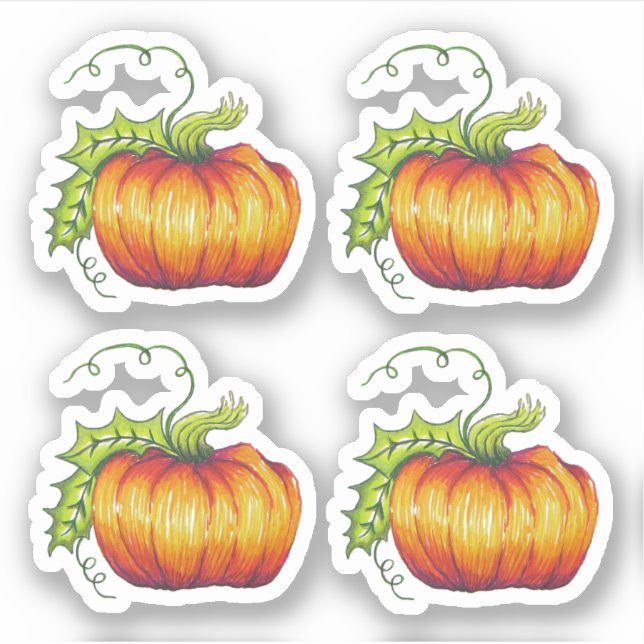 Cheery Halloween Pumpkin Vinyl Cut sticker (Front)
