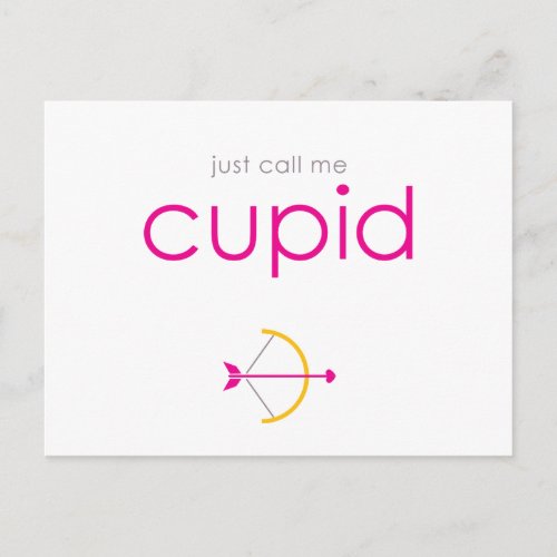 Cheery Pink  Yellow Cupid Valentines Day Holiday Postcard