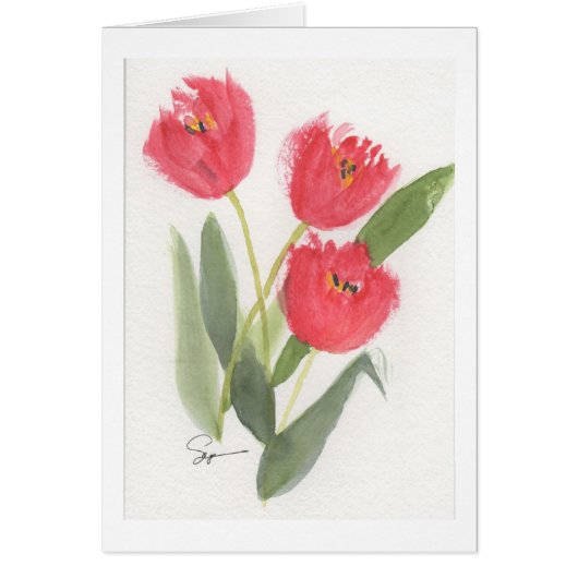 Cheery Spring Tulips Cards (Front)