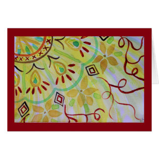 Cheery, yellow, green and brown, floral mandala cards