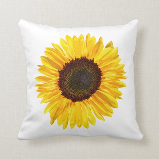 Cheery Yellow Sunflower Throw Pillow