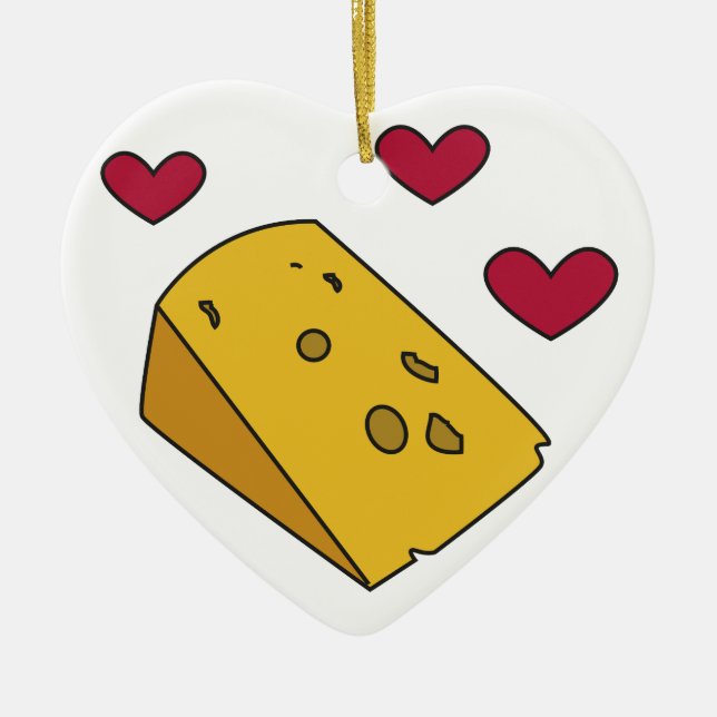 Cheese and Kisses Cockney Rhyming Slang Gift Ceramic Ornament (Front)