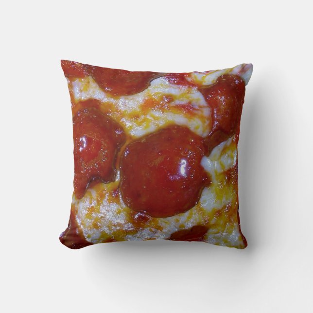 Cheese and Pepperoni Pizza Party Throw Pillow (Front)